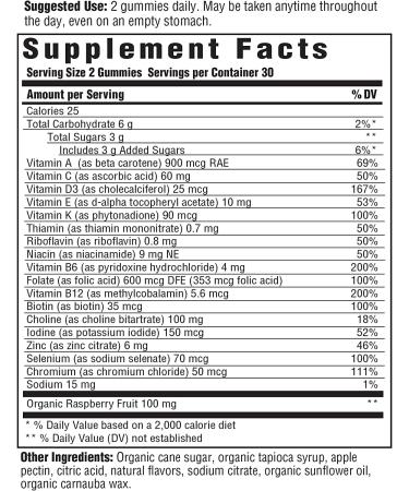 Buy MegaFood Baby & Me 2 Prenatal Multivitamin Gummies - Red Raspberry Flavor | 60 Count - Buy Online on GoSupps.com