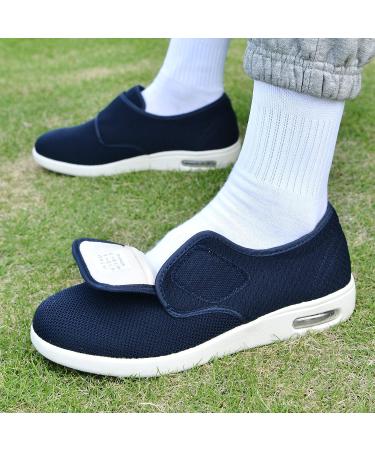 Women's Diabetic Shoes Extra Wide Width | Adjustable Strap Edema Sneakers | Navy Blue | Support for Swollen Feet, Bunions, Plantar Fasciitis - Buy Online on GoSupps.com