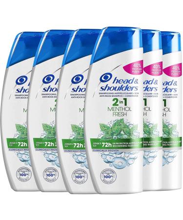 Head & Shoulders, Menthol Fresh 2in1 Anti-Dandruff Shampoo and Conditioner, Deeply Cleanses Hair and Scalp, 2in1 Formula, Pack of 6x270ml