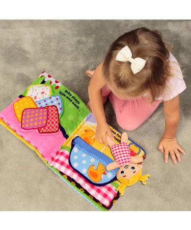 Jollybaby Soft Books for Babies | Cloth Touch and Feel Books | Educational Toy for 0-12 Months | Infant Tummy-Time Activity Book with 9 Sensory Items - Buy Online on GoSupps.com