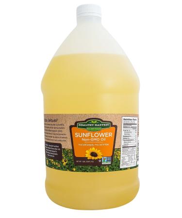 Healthy Harvest Non-GMO Sunflower Oil - Healthy Cooking Oil for Cooking, Baking, Frying & More - Naturally Processed to Retain Natural Antioxidants One Gallon