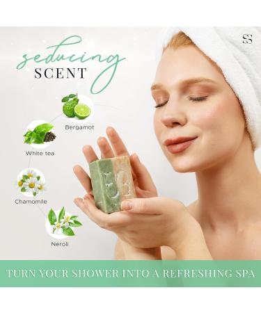 All Natural Vegan Shower Bar Soap - Moisturizing & Exfoliating with Pumice Zeolite Kaolin Camellia & Sunflower Oils - International Shipping Available - Buy Online on GoSupps.com