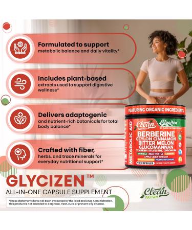 Clean Nutra Berberine and Ceylon Cinnamon Supplement Bitter Melon Glucomannan Gymnema Sylvestre Chromium Moringa Milk Thistle Turmeric Apple Cider Vinegar Digestive Enzymes Inositol Pills 90 Capsules - Buy Online on GoSupps.com