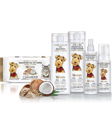 Giovanni Professional Pet Care Oatmeal & Coconut Shampoo 16 fl oz - Soothing Formula for Dogs & Cats - Buy Online on GoSupps.com