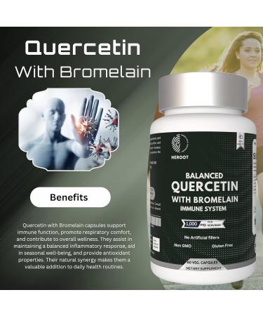 500mg Quercetin with Bromelain Capsules: Respiratory Support Non-GMO | Gluten Free | Supports Overall Health & Well Being (60 Capsules) 60 Count (Pack of 1) - Buy Online on GoSupps.com