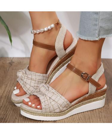 Buy XTZYGLFD Ladies Fashion Summer Solid Color Leather Flat Beach Slippers | Women s Fit Flops Sandals in Beige Size 6 UK - Buy Online on GoSupps.com