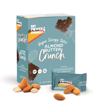 EatPowerSnacks Vegan Energy Snack Bar Bites - Delicious, Healthy, Gluten Free, Non-GMO, Soy Free - Pack of 24 (Almond Butter Crunch)