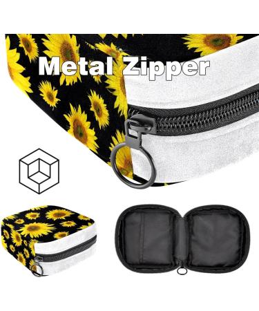 GIAPB Sanitary Napkin Storage Bag | Period Tampon Makeup Pad Pouch | Yellow Flower on Black | Color4184 - Buy Online on GoSupps.com