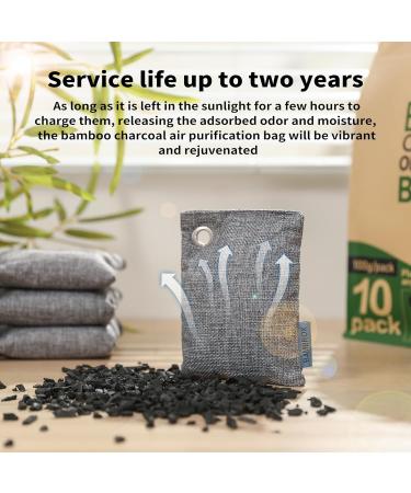 Buy Bamboo Charcoal Air Purification Bag - 10 100g Activated Carbon Deodorizer for Home Car Closet & Bathroom | Best Air Purifier & Fume Absorber for Pet Odors - Buy Online on GoSupps.com