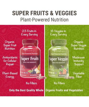 Terra Kai Organics Organic Super Fruits and Veggies Supplement | Reds and Greens Superfood Capsules | 23 Fruits & 16 Vegetables | Non GMO, Gluten/Gelatin/Soy Free, Vegan (180 Count) - Buy Online on GoSupps.com