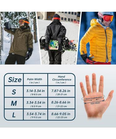 GLAMVILLA Waterproof Ski Winter Gloves - Touchscreen & Zipper - Large Gray - Buy Online on GoSupps.com