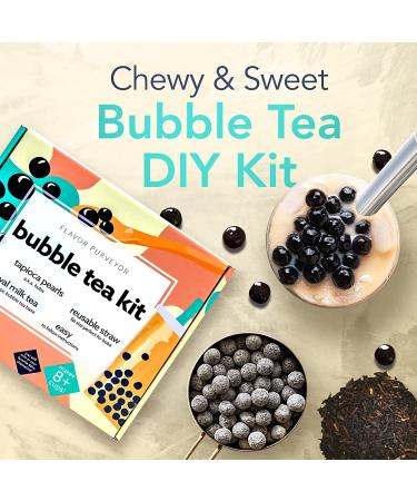 Flavor Purveyor Bubble Tea Kit - Easy DIY Boba Tea with Tapioca Pearls, Loose Tea Leaves, Straws - Vegan & Dairy-Free (4 Piece Set) - Buy Online on GoSupps.com