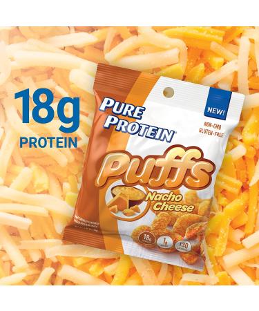 Pure Protein Puffs Nacho Cheese Snack 18g High Protein 1.05oz - 12 Count - Buy Online on GoSupps.com