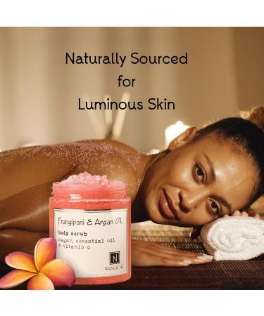 Organic Frangipani & Argan Oil Body Scrub - 3oz Exfoliates & Moisturizes for Glowing Skin | International Shipping Available - Buy Online on GoSupps.com