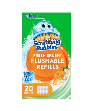 Scrubbing Bubbles Fresh Brush Flushables Refill, Toilet and Toilet Bowl Cleaner, Eliminates Odors and Limescale, Citrus Action Scent, 20 ct 20 Count (Pack of 1)