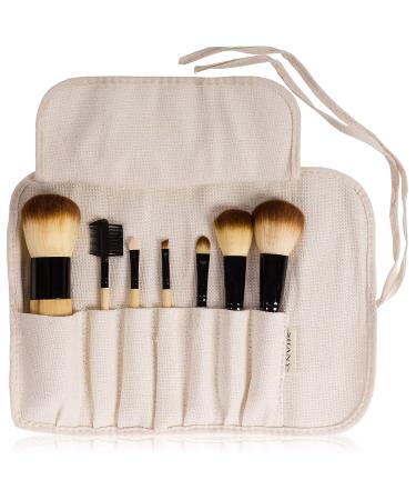 SHANY Bamboo Makeup Brush Set - 7pc Vegan Brushes with Premium Synthetic Hair and Cotton Pouch - Buy Online on GoSupps.com