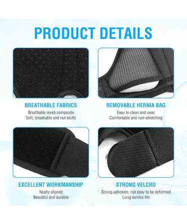 Hernia Support belt for men and Women - Post Surgery Inguinal Hernia Support Truss for Inguinal with Adjustable Waist Strap and Removable Compression Pads Left and Right Wearable (Black) - Buy Online on GoSupps.com