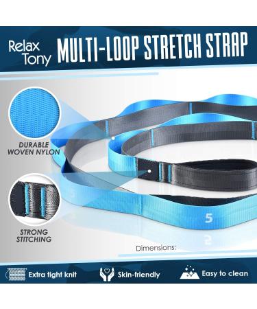 Relax Tony 12-Loop Non-Elastic Yoga Stretching Strap for Physical Therapy & Home Workouts - Buy Online on GoSupps.com