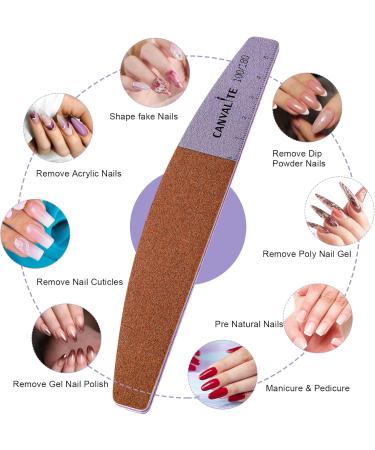Canvalite 12pk Professional Nail Files for Gel Nails - Double-Sided 100/180 Grit Washable & Reusable Nail Buffer Block - Ideal for Salon & Home Use - Buy Online on GoSupps.com