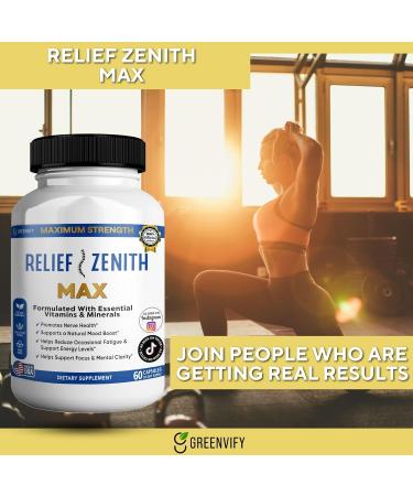 GREENVIFY Relief Zenith Max Dietary Supplement Nerve Health & Mood Support 60 Capsules 30-Day Supply (3) - Buy Online on GoSupps.com
