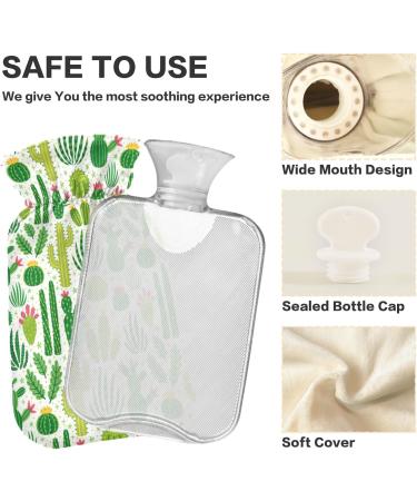 Cactus Floral Hot Water Bottle - 1L Pain Relief & Muscle Injury Relief | International Shipping Available - Buy Online on GoSupps.com