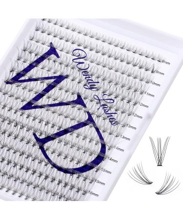 Individual Lashes 300PCS Cluster Lashes Extension DD Curl 10D 0.07mm 8-16mm Mixed Lash Clusters Wide Stem Individual Eyelashes Clusters DIY Eyelashes Extensions at Home(Cluster-10D-0.07-DD-MIX8-16) RR-8-16mm Cluster Lashes-10D-0.07-DD