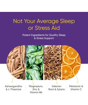 De-Stress & Sleep Supplement - 10-in-1 Natural Sleep Aid for Adults Daily Multivitamin with Magnesium Melatonin Ashwagandha L Theanine Valerian Root Sleeping Pills for Men and Women 30 Pack - Buy Online on GoSupps.com