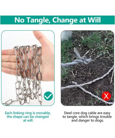 XiaZ Heavy Duty Dog Chains for Outside 30FT Stainless Steel Tie Out Cable with Swivel Hook for Large Medium Dogs Metal Chew Proof Pet Runner Chain Leash Lead for Outdoor Camping Hiking Yard 3MM Silver 3mm 30ft - Buy Online on GoSupps.com