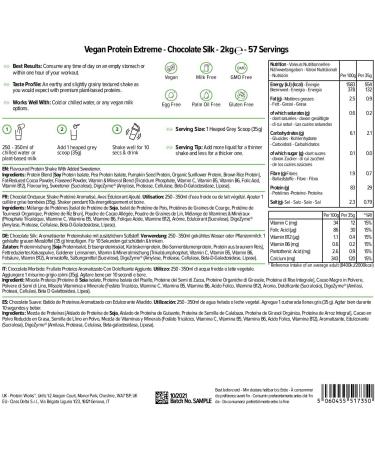 The Protein Works Vegan Protein Extreme - Chocolate Silk 2kg | 29g Plant Based Protein | Vitamin Blend | 57 Servings - Buy Online on GoSupps.com