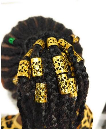 Long Gold Braiding Hair Cuff Clip Buckle Adjustable Dreadlock Braids Decorative Hair Accessories 18by10mm 20 Gold - Buy Online on GoSupps.com