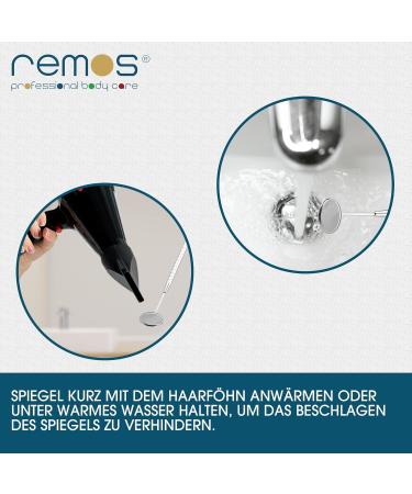 High-Quality REMOS Stainless Steel Dental Mirror - 1.5x Magnification for Precise Oral Care | International Shipping Available - Buy Online on GoSupps.com