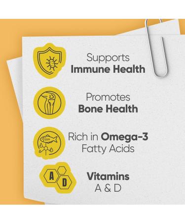 Emulsi n de Escocia Cod Liver Oil Liquid Supplement with Vitamins A D E & B1 | Natural Fish Oil for Kids & Women | Mandarin-Vanilla Flavor | Omega 3 Dietary Support | 6.5 oz 1-Pack - Buy Online on GoSupps.com