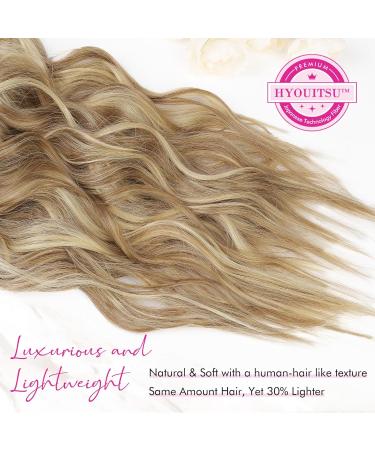 Reecho Clip-In Hair Extensions - 4PC Medium Blonde with Highlights 60cm Thick Long Beach Waves - Buy Online on GoSupps.com