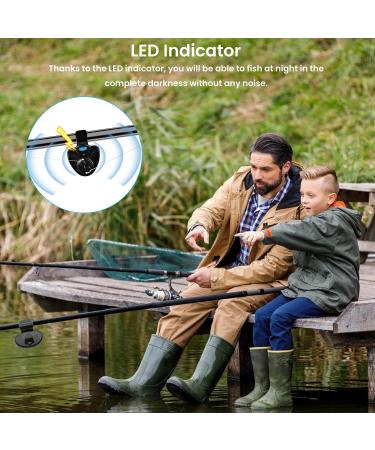 High-Quality Electronic Bite Indicators for Fishing - 4-Piece Set with LED & Vibration Alerts - Buy Online on GoSupps.com