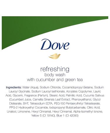 Dove Refreshing Body Wash with Cucumber and Green Tea | Revitalizing 22 oz Formula for Nourished Skin - Buy Online on GoSupps.com