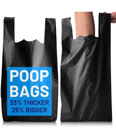 PWgoods Dog Poo Bags | 200 Pack | 33% Thicker & 25% Larger Dog Poop Bags with Tie Handles | 100% Leak Proof | Odor Free Pet Waste Disposal Bags | Discreet Opaque Black | Large Poo Bags Dogs - Buy Online on GoSupps.com