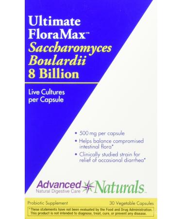 Advanced Naturals Ultimate FloraMax Saccharomyces Boulardii 8 Billion 30 Vegetable Capsules