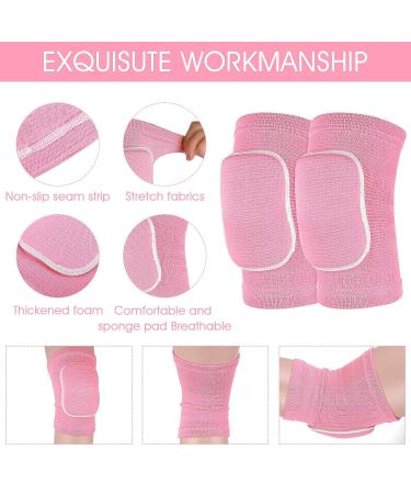 Knee Pads for Kids (Ages 7-12) - Thick Sponge Anti-Slip Support for Volleyball Dance Yoga Running & Climbing - Pink - Buy Online on GoSupps.com