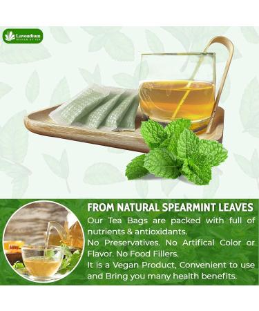 Lavendium Premium 30 Spearmint Tea Bags 100% Natural & Pure from Spearmint Leaves. Loose Leaf Spearmint Herbal Tea. Made with Natural Material Tea Bags. No Sugar No Caffeine No Gluten Vegan. - Buy Online on GoSupps.com