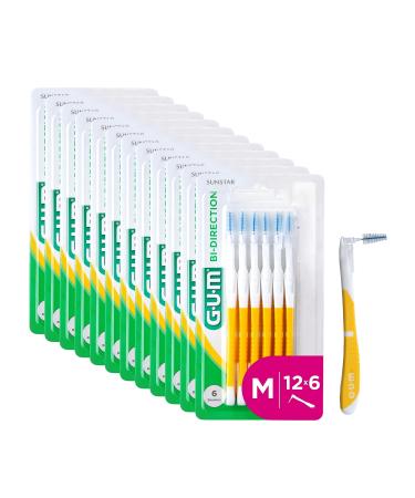 GUM BI-Direction Interdental brushes with two positions antibacterial bristles 90-degree positioning tooth cleaning and dental removal 1.4 mm ISO 4 6 x 6 pieces ISO size 4 1.4mm 36 units