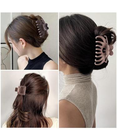 12 Pack Hair Claw Clips - Large and Small Clips for Thick & Thin Hair - Strong Hold Matte Hair Accessories for Women - Neutral Colors - Buy Online on GoSupps.com
