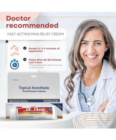 DR. NUMB 5% Lidocaine Topical Anesthetic Numbing Cream - 5g || Maximum Strength with Vitamin E for Pain Relief of Microneedling Piercing Tattoo Injection Sun Burn Hemorrhoid - Travel Size (10) - Buy Online on GoSupps.com