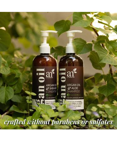 ArtNaturals Argan Oil Shampoo & Conditioner Set - Hydrating Formula for Curly, Color-Treated, and Damaged Hair - 16 oz - Buy Online on GoSupps.com