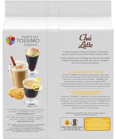 Tassimo Chai Tea Latte Single Serve T-Discs 180g (Pack of 5) & Nabob Caf Crema Coffee Single Serve T-Discs 110g (5 Boxes of 14 T-Discs) - Buy Online on GoSupps.com