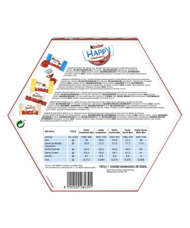 kinder Happy Moments Mini Mix bulk pack pack of 12 (12 x 162 g pack)