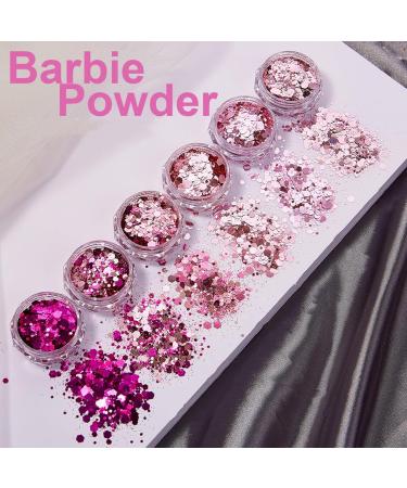 Shop GZSYY Nail Glitter Sequins - 6PCS Holographic Baby Pink Nail Glitter Powder for Stunning Nail Art - Buy Online on GoSupps.com