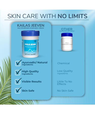 Kailas Jeevan Herbal & Natural Skincare Cream - 100% Natural Face Cream Chemical-Free Cream Skin Moisturizing Cream Cracked Heels & Skin Soothing Cream Skin Nourishing & Hydrating - 60g (1 Pack) 2 Ounce (Pack of 1) - Buy Online on GoSupps.com