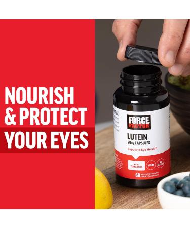 Force Factor Lutein and Zeaxanthin Supplements Eye Vitamins with Lutein 20mg Eye Health Supplements for Adults Ingredients Backed by Science Vegan Gelatin Free 60 Vegetable Capsules - Buy Online on GoSupps.com