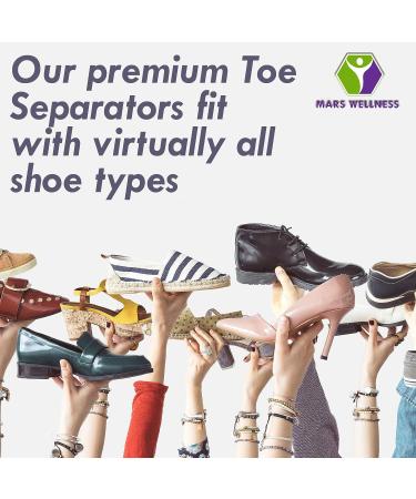 Mars Wellness Gel Toe Separators - Toe Straightener Spacer for Bunions, Crooked Toe, and Hammer Toe - 1 Pair, Universal Size - Buy Online on GoSupps.com