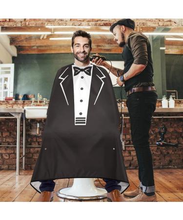 Visesunny Tuxedo Barber Cape with Black Bow Tie - Anti-Static Water-Resistant Hair Cutting Cape for Professional Salon Use - Buy Online on GoSupps.com